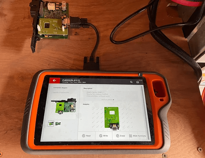 key programmer reading immobiliser data in the van