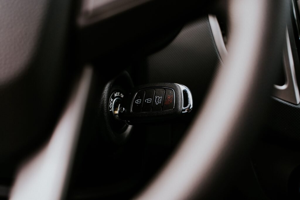 car key in ignition