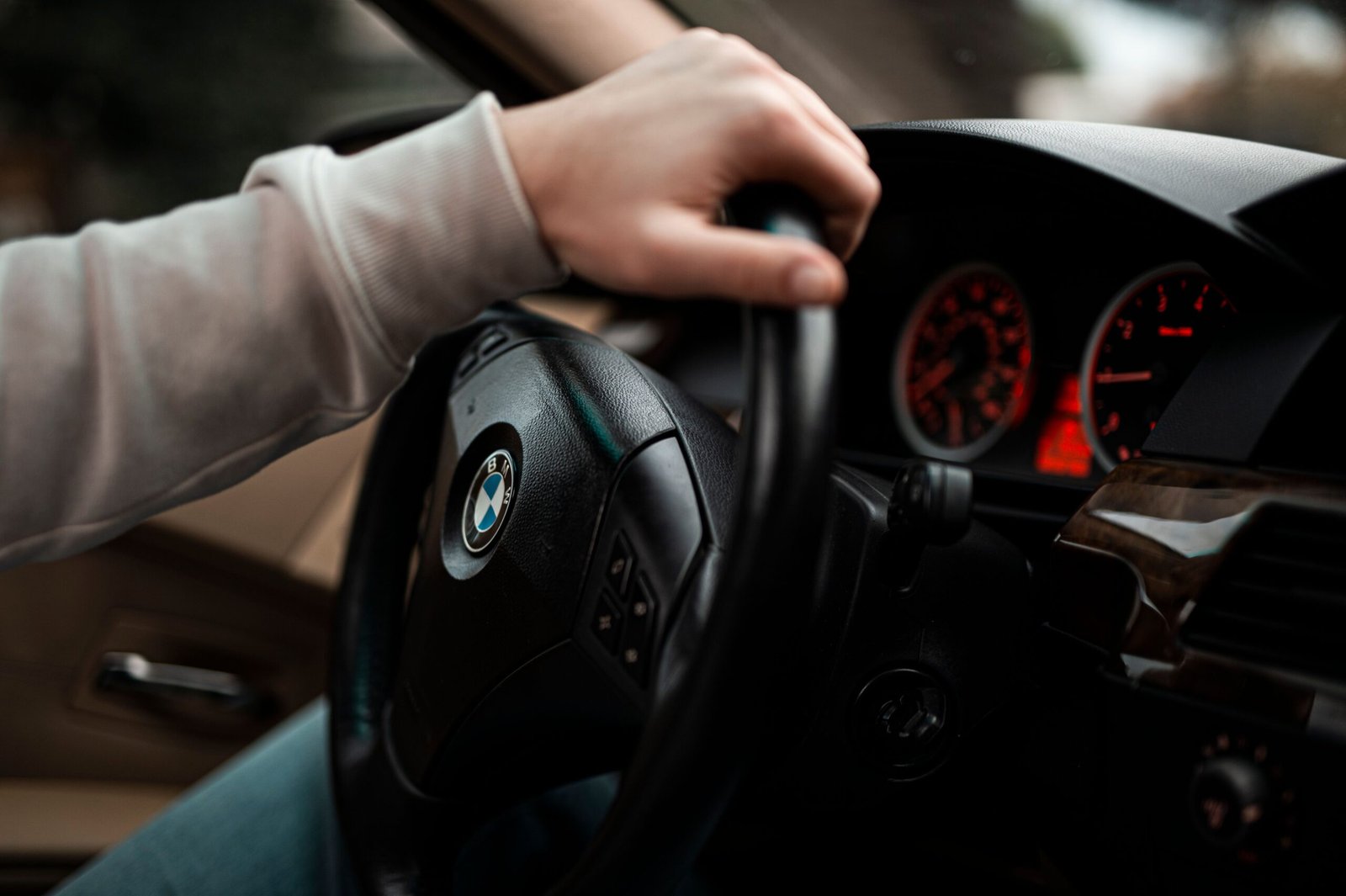 bmw hand on steering wheel